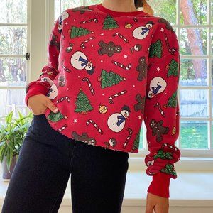 "Ugly Christmas Sweater" Patterned Sweatshirt